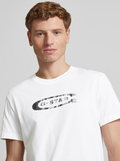 G-Star Raw T-Shirt mit Label-Print Weiss 3