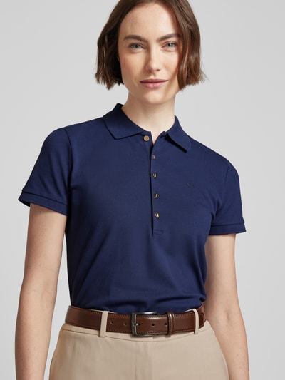 Lauren Ralph Lauren Slim fit poloshirt met logostitching, model 'KIEWICK' Marineblauw - 3