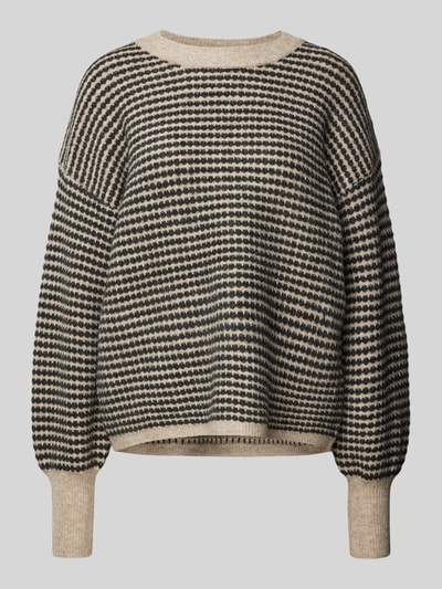 Kaffe Strickpullover mit gerippten Abschlüssen Modell 'ellery' Beige 2