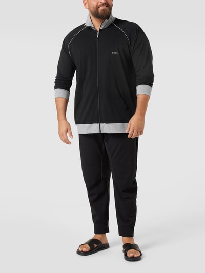 Boss Black Big&Tall PLUS SIZE Sweatjacke mit kontrastiven Details Schwarz 1