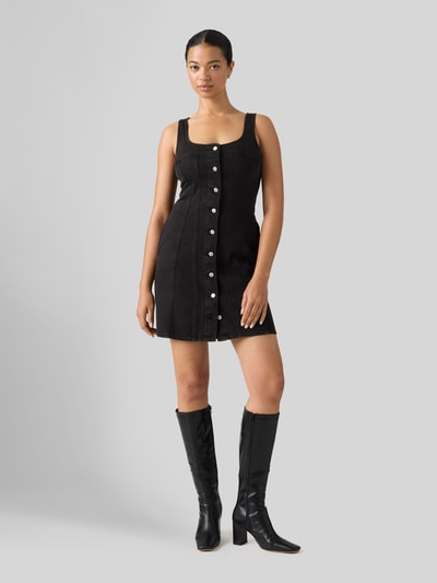 Levi's® Sukienka mini casualowa z czystej bawełny z listwą guzikową Czarny 4