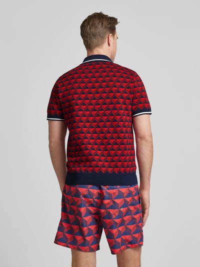 Lacoste Regular fit poloshirt met all-over motief Rood - 5