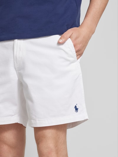 Polo Ralph Lauren Szorty o kroju regular fit z wyhaftowanym logo model ‘PREPSTER’ Biały 3