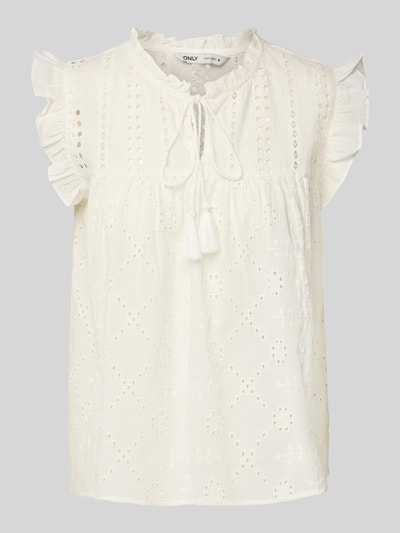 Only Loose fit blousetop van puur katoen, model 'REVA LIFE' Offwhite - 2