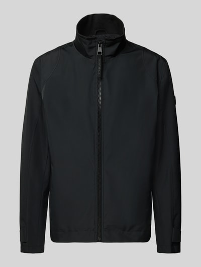 Produktfoto, Regular Fit Funktionsjacke aus wasserdichtem Material Modell 'LUCCA' von Strellson, jednokolorowy, długi rękaw, stójka, zamek błyskawiczny, metalowa aplikacja z logo, boczne kieszenie zapinane na zamek, funkcja: wodoszczelna i wiatroszczelna, materiał gładki.