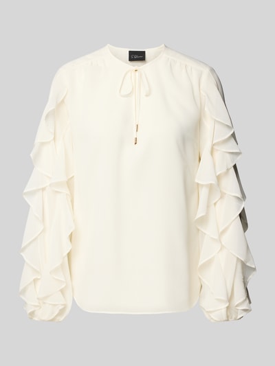 s.Oliver BLACK LABEL Loose fit chiffon blouse met mouwen met ruches Offwhite - 2