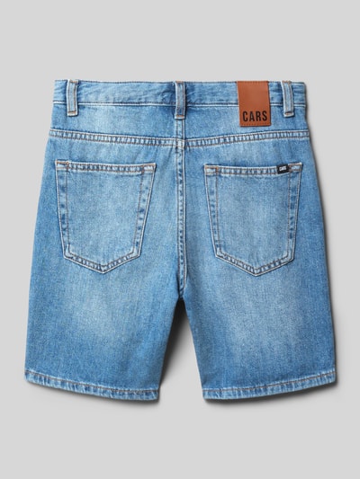 Productfoto, Straight Fit Shorts met logopatch van CARS JEANS voor kinderen in lichtblauw denim, puur katoen, 5-pocketmodel, knoop- en ritssluiting, bandwijdte maat 140: 33 cm, binnenbeenlengte maat 140: 17 cm