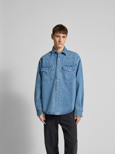 VETEMENTS Freizeithemd in Denim-Optik Jeansblau 4