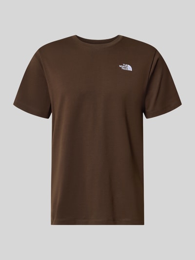 Productfoto, Regular Fit t-shirt met ronde hals Model 'EVOLUTION' van The North Face, labelstitching, ruglengte maat M 72 cm, bruin.