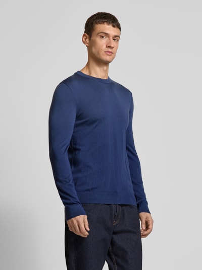 SELECTED HOMME Strickpullover mit gerippten Abschlüssen Modell 'TRAY' Blau 4