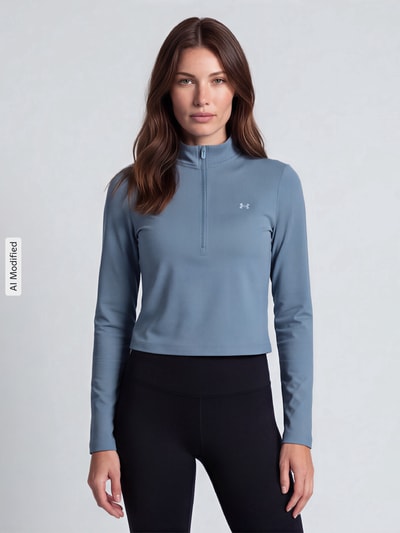 Under Armour Slim Fit Sport-Langarmshirt mit Logo-Print  Hellgrau 4