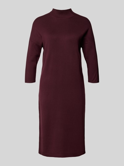 comma Sukienka o długości do kolan ze stójką i rękawem o dł. 3/4 Bordowy 2