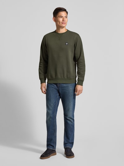 Lerros Sweatshirt mit Label-Patch Oliv 1