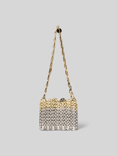 Produktfoto, Crossbody Bag in metallic von Rabanne mit Gliederketten-Optik, offenem Hauptfach, Label-Detail, gold-silberfarben