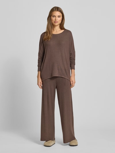 Soyaconcept Sweatshirt mit geripptem Rundhalsausschnitt Modell 'Biara' Schoko Melange 1