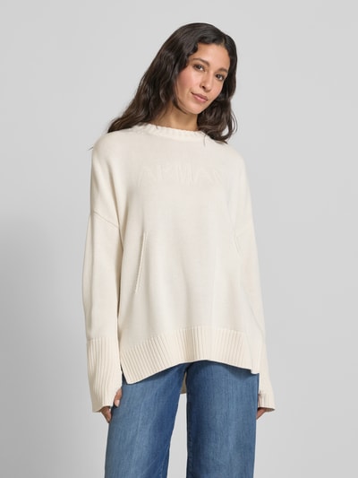 ARMANI EXCHANGE Oversized Strickpullover mit gerippten Abschlüssen Offwhite 4