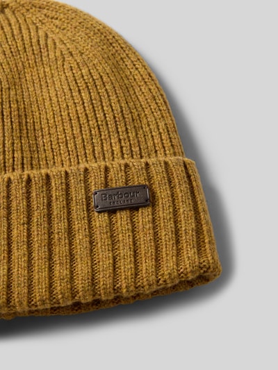 Barbour Beanie van wolmix, model 'CARLTON' Mosterdgeel - 2