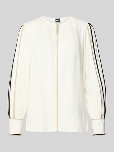 BOSS Regular fit blouse met lange mouwen van een viscosemix, model 'BANARIAH' Offwhite - 2