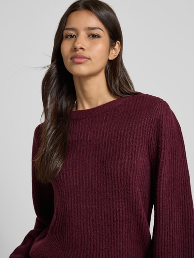 mbyM Sweter z dzianiny z okrągłym dekoltem model ‘Farrell’ Lawendowy 3