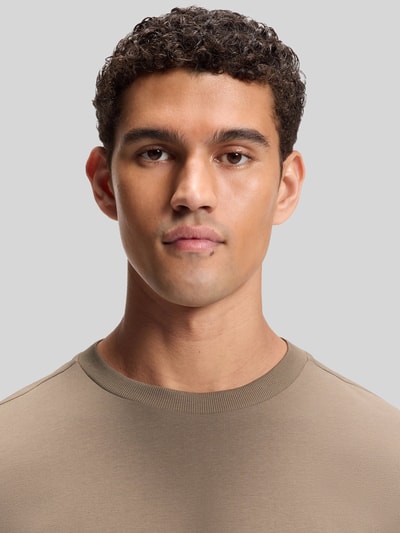 BOSS Green męski t-shirt o kroju regular fit z mieszanki bawełny Khaki 3