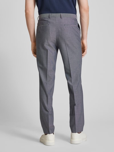 BOSS Regular fit pantalon met scheerwol, model 'Leon' Marineblauw - 5