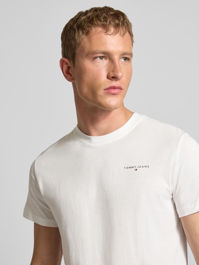 Tommy Jeans Slim Fit T-Shirt aus reiner Baumwolle Offwhite 3