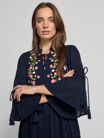 YAS Knielanges Tunikakleid mit Schnürung Marine 3