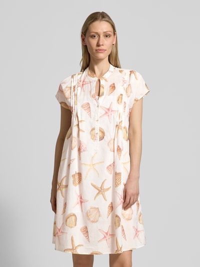 Emily Van den Bergh Knielanges Kleid mit Tunikakragen Ecru 4