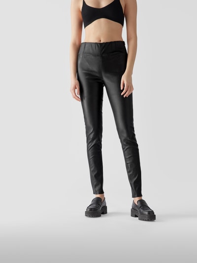 Arma High Waist Lederhose im Slim Fit Schwarz 4