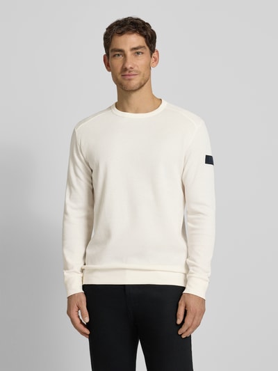 Tom Tailor Regular Fit Langarmshirt aus Baumwoll-Mix Offwhite 4