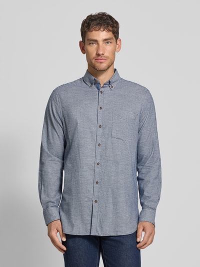 Christian Berg Men Vrijetijdsoverhemd met knoopsluiting Marineblauw - 4