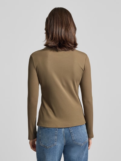 VILLA SOPHIE Longsleeve mit Label-Stitching Modell 'MAYA' Taupe 5