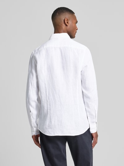 SEIDENSTICKER Slim Fit Business-Hemd aus Leinen mit Kentkragen Weiss 5