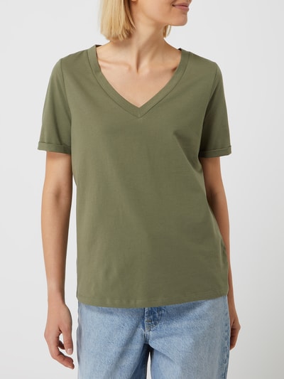 Pieces T-Shirt aus Baumwolle Modell 'Ria' Khaki 4