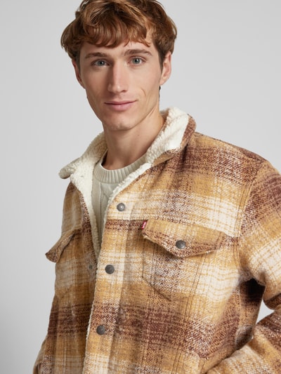 Levi's® Sherpa Jacket mit Kentkragen Modell 'PLAID' Beige 3