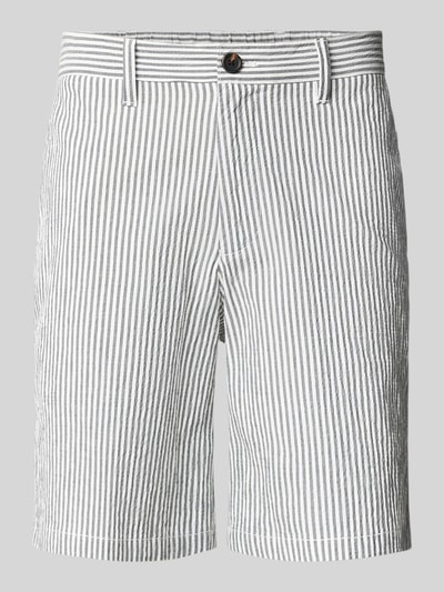 Produktfoto, Regular Fit Bermudas aus Baumwoll-Mix Modell 'KARL' von SELECTED HOMME, wzór w paski, wykończenie seersucker, mieszanka bawełny