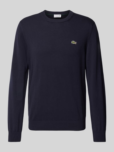 Lacoste Gebreide pullover met logopatch Marineblauw - 2