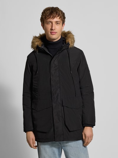 Jack & Jones Parka mit Pattentaschen und Kapuze mit Kunstfell Black 4