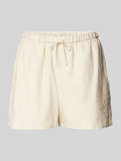 Tommy Hilfiger Flared linnen korte linnen broek met elastische band, model 'PULL ON' Zand - 2