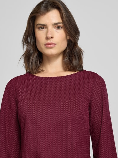 Zero Longsleeve mit Strukturmuster und Rundhalsausschnitt Rot 3