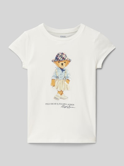 Polo Ralph Lauren Kids T-shirt met motief- en labelprint Offwhite - 1