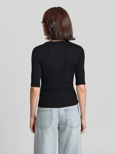 DRYKORN T-shirt w efekcie prążkowania model 'SELAY' BLACK 5