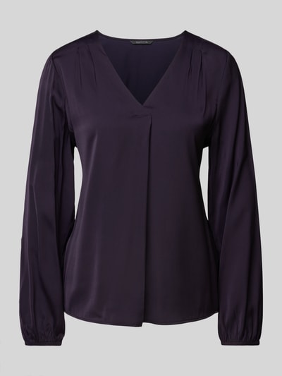 comma Blusenshirt mit V-Ausschnitt Aubergine 2