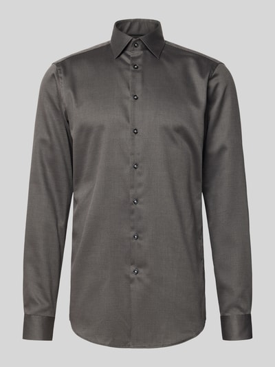 Christian Berg Men Regular fit zakelijk overhemd met extra lange mouwen Antraciet - 2