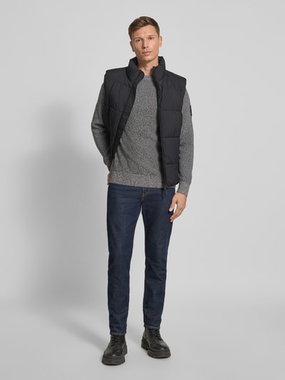 Tom Tailor Denim Regular Fit Strickpullover aus reiner Baumwolle Anthrazit Melange 1