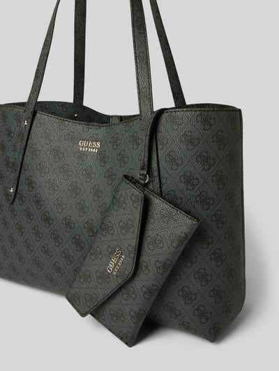 Guess 3-in-1-Handtasche mit Logo-Muster Modell 'BRENTON' Anthrazit 3
