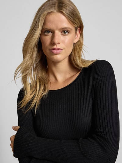 Only Leicht ausgestelltes Strickkleid aus Viskose-Mix Modell 'ALMA' Black 3