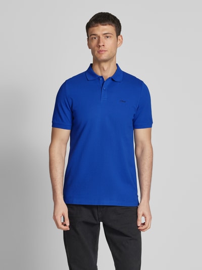 s.Oliver RED LABEL Regular Fit Poloshirt aus reiner Baumwolle mit Label Stitching Royal 4