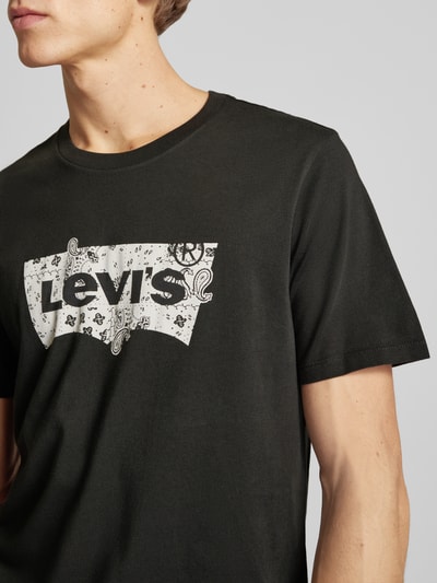 Levi's® T-shirt met labelprint Zwart - 3