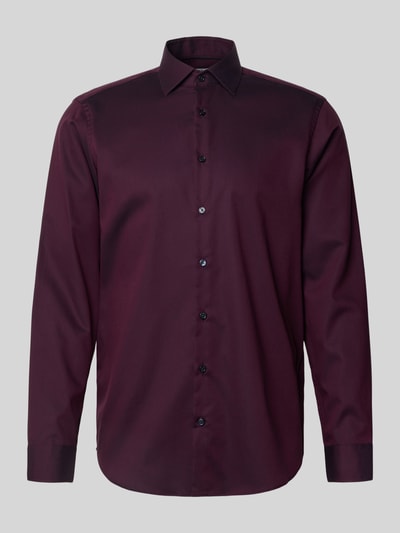 Jake*s Regular fit zakelijk overhemd van katoen met kentkraag Donkerrood - 2